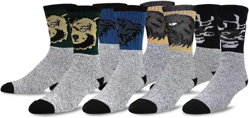 Vista 26 de Calcetines térmicos de invierno de algodón reciclado de peso pesado respetuoso del medio ambiente Multi par para mujeres y hombres 2 pares-camuflaje