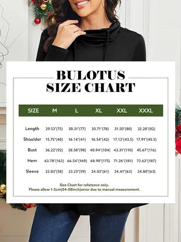 Vista 6 de Bulotus Túnica casual de manga larga con cuello redondo para mujer con bolsillos