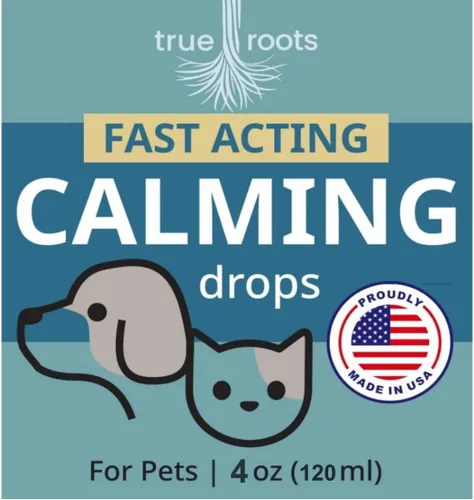 Vista 2 de Gotas calmantes para perros y gatos, calma y bienestar de las mascotas, fórmula 6 en 1 con L-teanina, bálsamo de limón y valeriana, manzanilla, 120