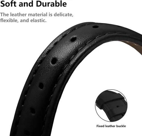 Vista 3 de Leather Watch Bands Compatible with Garmin Lily 2, 14mm Soft Genuine Leather Strap Sport Replacement Wristband for Garmin Lily 2 / Lily 2 Classic