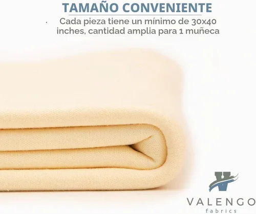 Vista 4 de VALENGO - Tela de tono de piel de alta calidad para fabricación de muñecas, 100% algodón entrelazado, tela de color de piel de muñeca Waldorf - 1