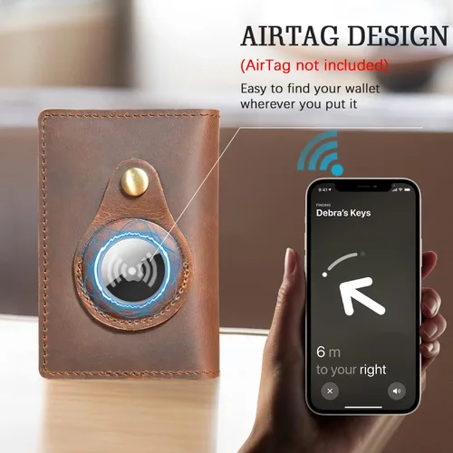 Vista 4 de Handadsume Grueso caballo loco cuero viaje regalo bolsillo frontal con moneda bolsillo tarjeta caso organizador Rfid cartera para hombres hombres