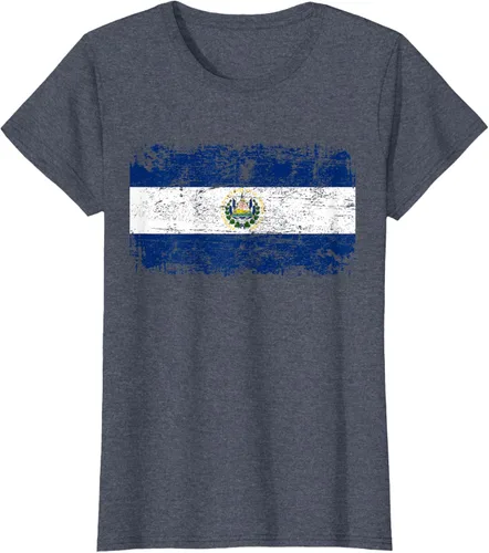 Vista 49 de EL SALVADOR Bandera Vintage Hombres Mujeres Niños Camiseta EL SALVADOR
