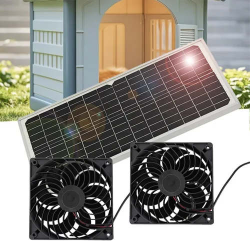 Vista 8 de Kit de ventilador de escape solar 16W 2 ventiladores de alta velocidad para Kit de ventilador de escape solar de 16 W con 2 ventiladores de CC sin