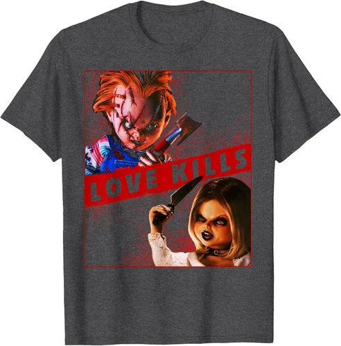 Vista 36 de Child's Play Chucky and Tiffany Love Kills T-Shirt Asphalt Grey