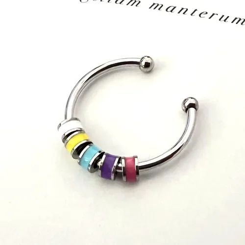 Vista 4 de Caiyao To My Daughter - Anillo de meditación de ansiedad para mujeres y niñas, anillo con cuentas giratorio ajustable, regalo de joyería para hija