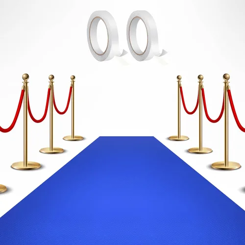 Vista 13 de Shappy Alfombra negra para fiesta, 1.94 oz/m², para baile de graduación, con cinta adhesiva, alfombra de pasillo para eventos, graduados, bodas