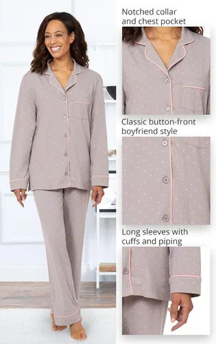 Vista 38 de PajamaGram Conjunto de pijama para mujer – Pijama para mujer, jersey novio, 100% algodón