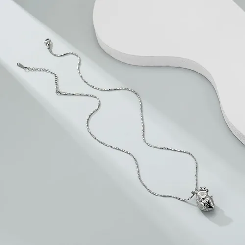 Vista 19 de Imrsanl Collar con colgante de joyería de cremación para cenizas – Collar anatómico de urna de corazón para cenizas – Medallones conmemorativos