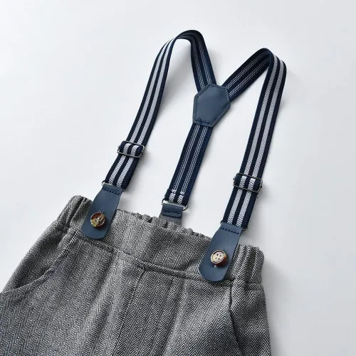 Vista 6 de Moyikiss Studio Conjunto de ropa de caballero de manga larga para niños pequeños y niñas