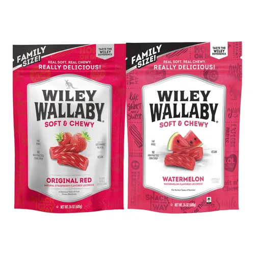 Vista 9 de Wiley Wallaby Regaliz 10 onzas Clásico Gourmet Suave y Masticable Regaliz Australiano en Forma de Twists, Paquete de 6