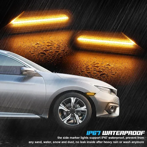 Vista 5 de NDRUSH Luces de marcador laterales delanteras con lente ahumada LED Sidermarker compatible con Honda Civic 2016 2017 2018 2019 2020 2021