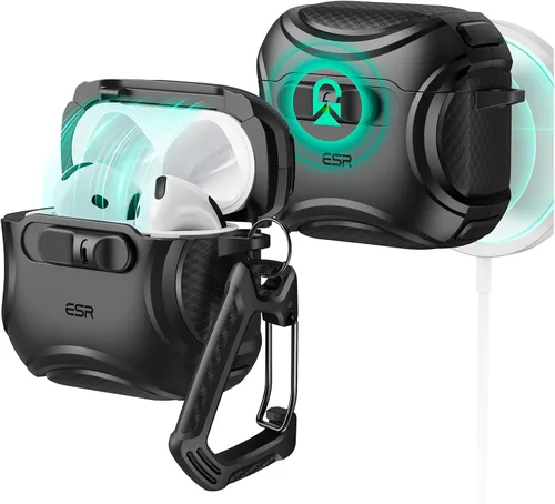 Vista 16 de ESR Funda para AirPods Pro 3 (2025), Compatible con Funda de AirPods Pro de 3ª Generación (Cable USB-C), MagSafe Sin Esfuerzo, Bloqueo a Prueba