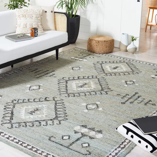 Vista 28 de SAFAVIEH Kilim Collection - Alfombra decorativa de 2 x 3 pies, color negro y marfil, yute de tejido plano hecho a mano, ideal para zonas de alto