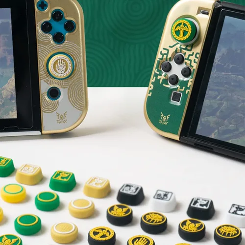 Vista 7 de Tapa de agarre para pulgar compatible con Switch OLEDNSLite Joy-con Controller Funda de silicona suave de Tears of The Kingdom Theme (ZD-A)