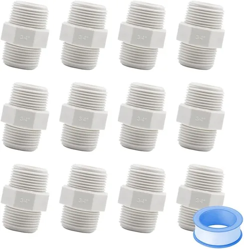 Vista 8 de 2 unids 1-1/2 "PVC accesorios de tubería pezón G1-1/2 X G1-1/2 macho a macho conector adaptador de acoplamiento de rosca HE023-1-1/2
