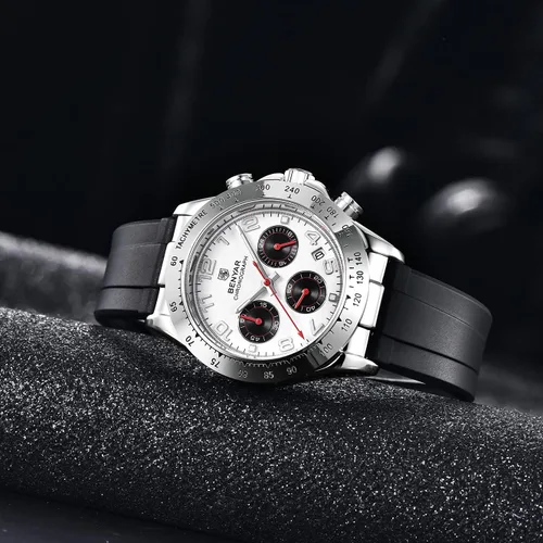 Vista 6 de BENYAR - Reloj de cuarzo para hombre, impermeable, cronógrafo, correa de goma casual con fecha