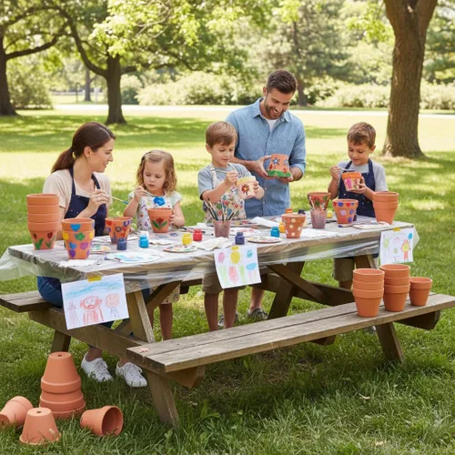 Vista 6 de YESIACE Juego de 24 macetas de terracota de 4 pulgadas, maceta de terracota con agujeros de drenaje, perfecta para plantar, pintar, bodas y fiestas
