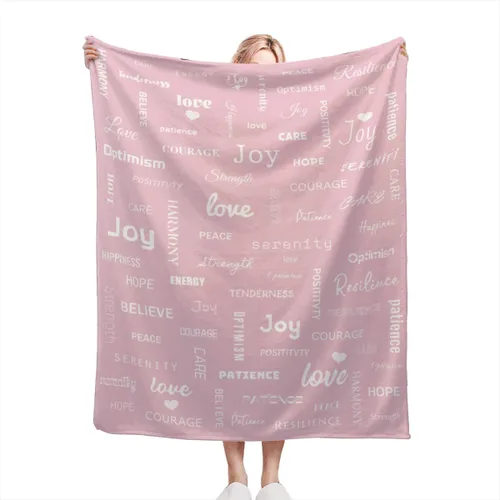 Vista 17 de Manta curativa, manta de regalo para mujeres y hombres, cálido regalo inspirador, manta de forro polar suave con energía positiva, comodidad, amor