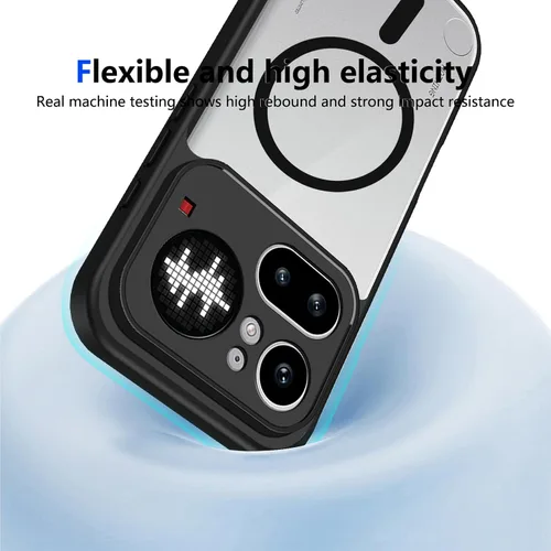 Vista 601 de Funda magnética transparente compatible con Xiaomi 17T, color negro 2 en 1 PC + TPU cubierta de teléfono a prueba de golpes, carcasa protectora