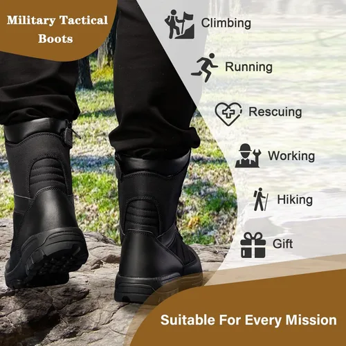 Vista 6 de Botas tácticas militares para hombre, botas de la jungla del ej