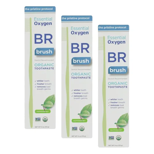 Vista 3 de Essential Oxygen BR Pasta de dientes orgánica menta 4 oz
