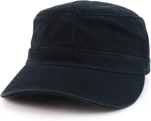 Vista 6 de Trendy Apparel Shop Gorra de béisbol ajustable con parte superior plana militar Caqui oscuro