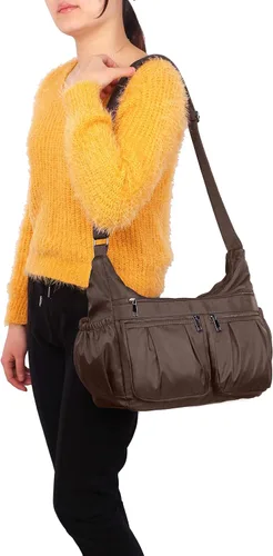 Vista 2 de VOLGANIK ROCK Bolsos cruzados para mujeres, bolsos de hombro, ligeros, impermeables, de nylon, bolsa de viaje para damas, carteras