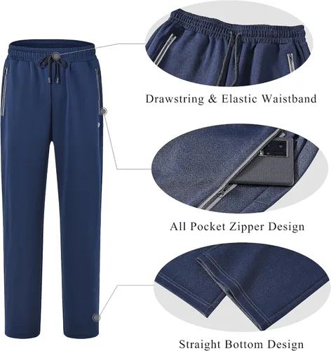 Vista 5 de MoFiz Chándal deportivo para hombre, sudadera deportiva cómoda, pantalones deportivos casuales, chaqueta con cremallera completa, 2 piezas