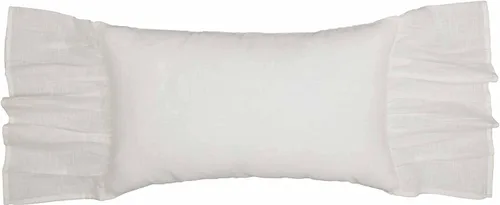Vista 3 de Piper Classics Elizabeth - Funda de almohada con volantes, 12 x 20 pulgadas, volantes dobles, blanco suave antiguo, suave y drapeado, decoración