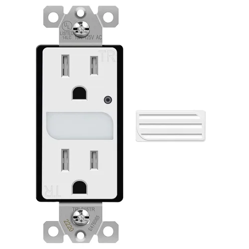 Vista 8 de TOPGREENER Receptáculo de luz de guía LED con sensor automático de luz diurna, salida de pared decorativa de luz nocturna, receptáculo resistente a