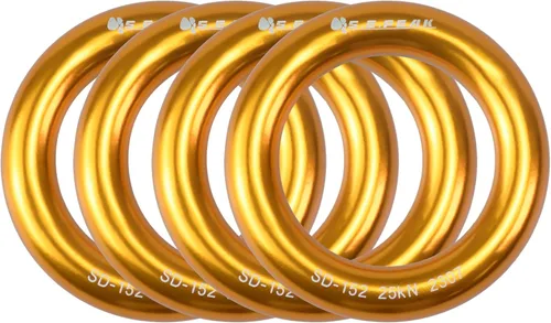 Vista 12 de Anillo de aluminio de 25 kN, junta tórica de tensión perfecta, anillo de conexión para escalada en roca, arborista, hamaca, rescate, slackline, azul