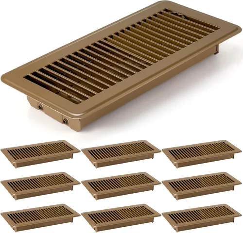 Vista 17 de Retisee 4 cubiertas de ventilación de registro de piso de 4 x 12 pulgadas, rejillas de ventilación de piso de acero resistente con flujo de aire