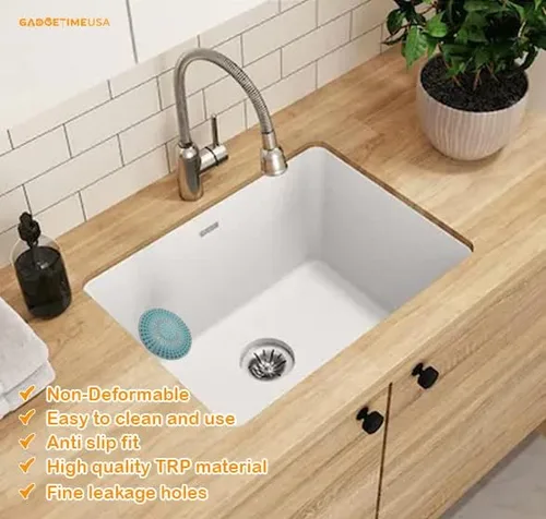 Vista 3 de Gadgetime USA Colector de pelo de ducha (paquete de 5) cubierta de drenaje de bañera duradera, fácil de instalar, ideal para baño, lavandería