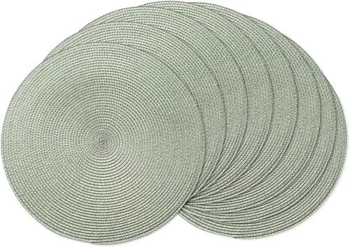 Vista 12 de AHHFSMEI Juego de 6 manteles individuales redondos trenzados de 15 pulgadas para mesas de comedor, tejido natural, resistentes al calor, color beige