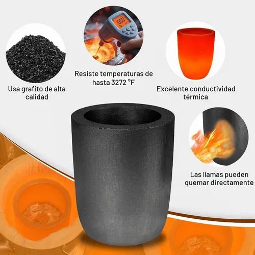 Vista 5 de Nelyrho #0.5-0.5KG Graphite Crucible for Melting Metal