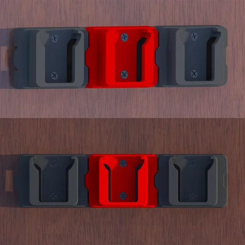 Vista 3 de Soporte de Batería para Batería Milwaukee 18 18V (Sin Batería), Paquete de 5 Soportes de Batería de Pared para Almacenamiento en Pared, Furgoneta