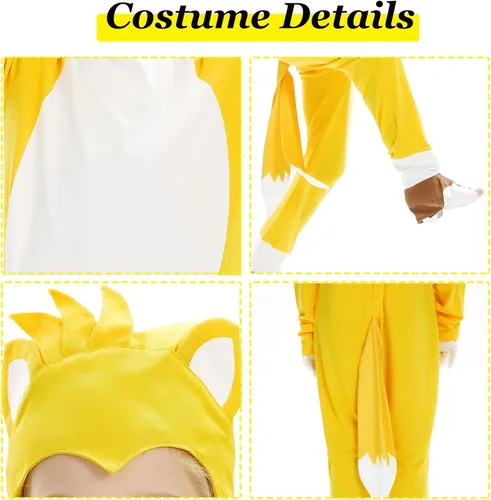Vista 3 de Besonca Kids Costume Cartoon Bodysuit Jumpsuit Cosplay Halloween Pretend Play Onesies Headpiece Gloves for Girl Boy
