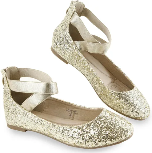 Vista 3 de ANNA Dana-20 - Zapatos planos clásicos estilo ballerina para mujer, con tiras elásticas cruzadas