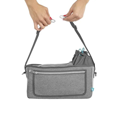 Vista 5 de Babymoov Organizador universal prémium para cochecito Almacenamiento XL, cierre de cremallera completa, portavasos aislado y bolsa para teléfono