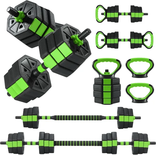 Vista 13 de Mancuernas ajustables, juego de pesas libres de 44/66/88 libras con conector, juego de mancuernas de peso 4 en 1 utilizado como kettlebells, barra
