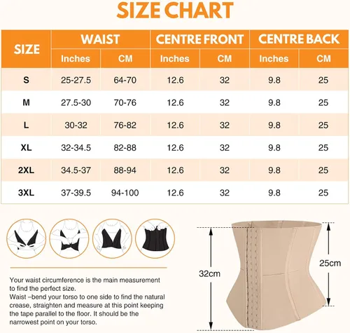 Vista 3 de Waist Trainer for Women Adjustable Underbust Corsets Latex Body Shaper 9 Steel Bones 3 Rows for Hooks and Pocket