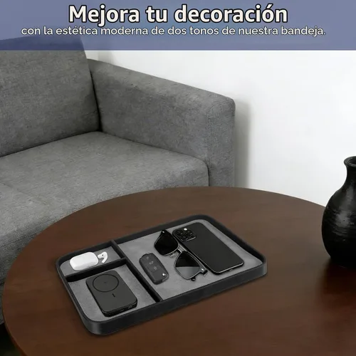 Vista 5 de SITHON Bandeja de valet, organizador de moda, soporte multifuncional para Negro