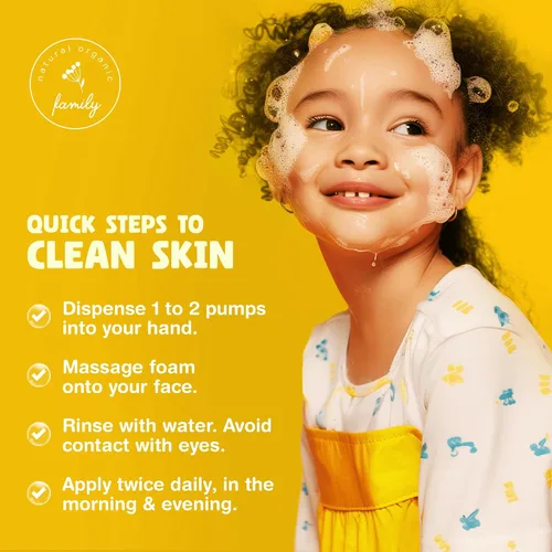 Vista 6 de Limpiador Facial Espumoso Orgánico para Niños - Cuidado Natural de la Piel para Niñas Adolescentes 10-12 - Jabón Hidratante, Exfoliante y No Tóxico