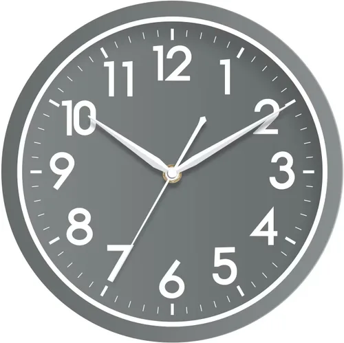 Vista 9 de AKCISOT 8 Inch Wall Clock, Silent Battery Operated Analog Clock, Black