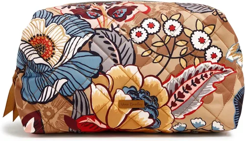 Vista 13 de Vera Bradley Bolsa organizadora de maquillaje cosmético grande de sarga de rendimiento para mujer