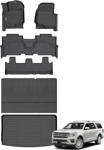 Vista 137 de Tapetes de piso para todo clima y forro de carga con respaldo para Chevrolet Suburban de 7 asientos 2021-2025 / GMC Yukon XL de 7 asientos