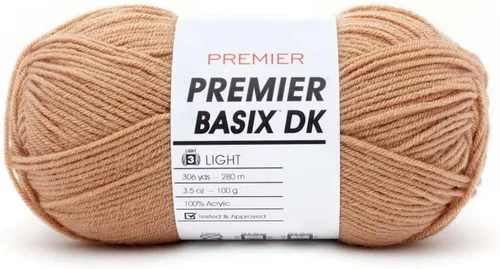 Vista 12 de Premier Yarns Basix DK - Hilo de peso, hecho de acrílico, hilo ideal para ganchillo y tejido, lavable a máquina, rubor, 3.5 onzas, 306 yardas