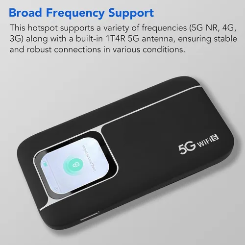Vista 6 de 5G Mobile Wi Fi Hotspots, router de viaje portátil soporta 16 usuarios al mismo tiempo, batería grande de 7100 mAh, dispositivo de bolsillo Wi Fi