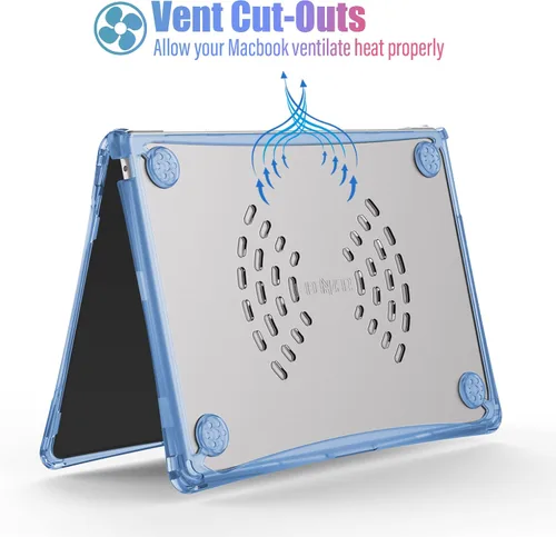 Vista 7 de IBENZER Hexpact Funda protectora para MacBook Air de 13 pulgadas M5 2026 M4 2025 M3 M2 2024-2022 A3449 A3240 A3113 A2681, funda resistente y Azul